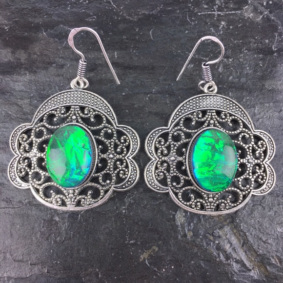Handmade Jewelry - Dichroic Glass or Acrylic Hook Dangle Earrings